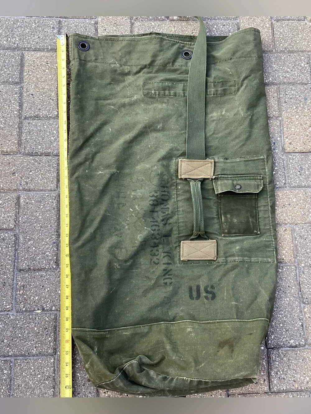 Vintage US Army Military Duffel Bag Large 21